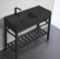 Matte Black Console Sink With Counter Space, Matte Black Base, 40